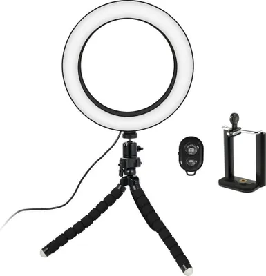 Obrázok produktu pre Lampa na selfie/krúžkové osvetlenie (20 cm) s ohybným statívom