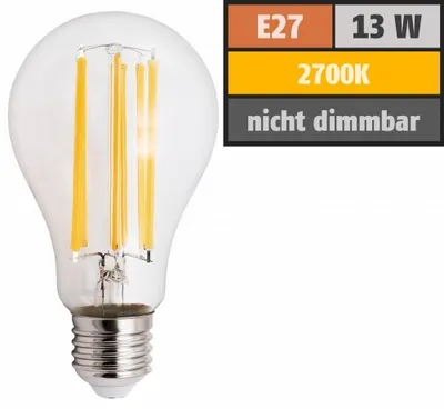 Obrázek produktu pro LED žárovka McShine ''Filed'', E27, 13W, 1800lm, teplá bílá, čirá