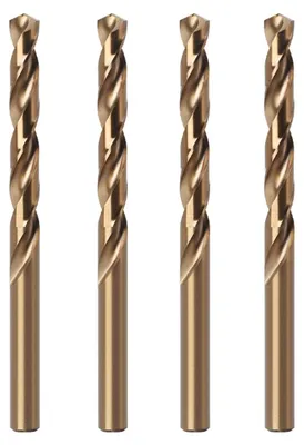 Imagen del producto de Juego de brocas helicoidales HSS M42 con 8% de cobalto, de 4 piezas, de 5 mm, para metal y madera