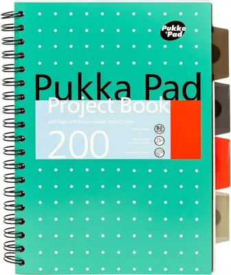Zdjęcie produktu dla Pukka Pad – notes projektowy Pad Metallic B5, 4 rejestry, 200 stron, 80 g, zielony