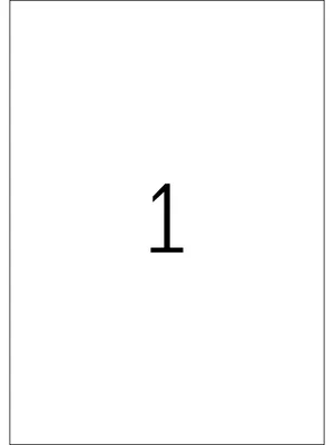 Produktbild von 10 Blatt Klebeetiketten DIN A4, 210 x 297 mm, 1 je Bogen, 10 Etiketten, weiß