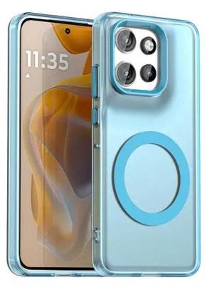 Immagine prodotto di Custodia magnetica per Motorola Edge 50 Neo/Moto S50, sottile custodia antiurto traslucida opaca Blu