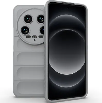 Produktbild von Handyhülle für Xiaomi 14 Ultra Weich TPU Silikon Stossfest Anti-rutsch Hülle Grau