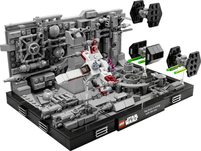 Produktbild von LEGO 75329 Star Wars Death Star Trench Run Diorama Set, baubares Modell für Erwachsene mit Luke Skywalkers X-Wing, Fanartikel, Deko, Geschenk