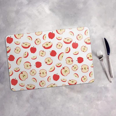 Produktbild von Tischset 4x45x30 cm + 10fi cm Platzset Tischmatte Platzmatte Untersetzer - Apfel Früchte