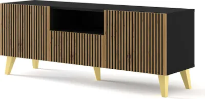 Produktbild von FURNLUX Fernsehtisch Ravenna P Schwarz Und Beige Und Gold 150cm / Hauptfarbe: Braun / Abmessungen: 150 x 56 x 42 cm
