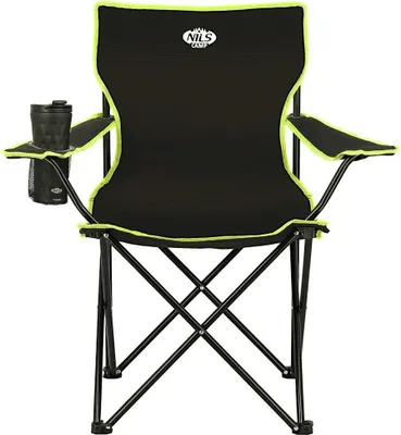Produktbild von NILS Faltbarer Campingstuhl Anglerstuhl Stabiler Outdoor-Stuhl mit Tragetasche Schwarz
