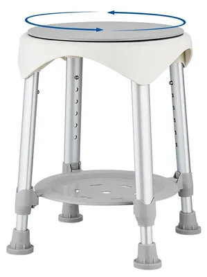 Immagine prodotto di Sedia da doccia regolabile in altezza, girevole a 360°, colore grigio