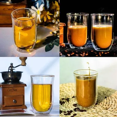 Image de Verres à café 350 ml, lot de 4 - Verres à cappuccino, latte et macchiato - Verres résistants à la chaleur