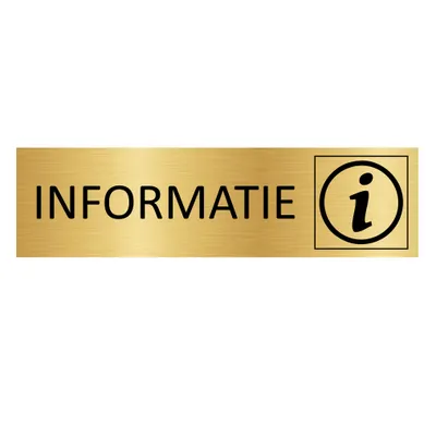 Produktbild von CombiCraft Aluminium Türschild "Informatie" in Gold mit 3M-Klebeband - 165 x 45 mm