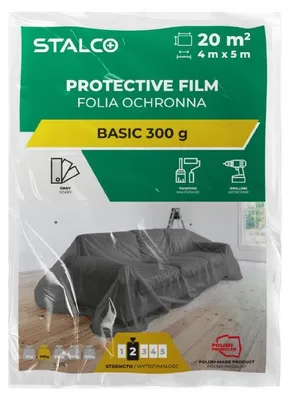 Productafbeelding van Beschermfolie Stalco S-47630- 4 x 5 m- LDPE 300 g- standaard
