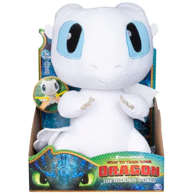 Produktbild von DreamWorks Dragons Dragons - Movie Line - Squeeze & Growl, Plüschfigur mit Sound - Tagschatten (Solid), Drachenzähmen leicht gemacht 3, Die geheime Welt, Spielzeug-Drachen, 4 Jahr(e), LR44, Akkus/Batterien enthalten