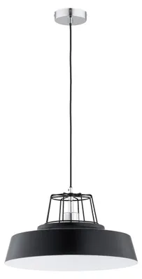 Immagine prodotto di Lampada a sospensione IZOLA nera-cromata-bianca 1xE27x15W in metallo, dimensioni: 75x40x40 cm, IP20, Alfa