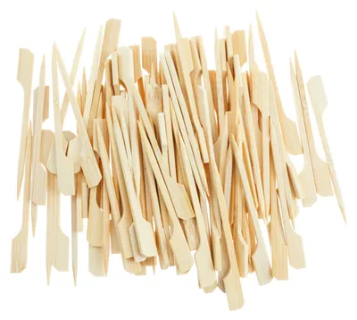 Produktbild von [100 Stück] 9 cm lange Bambus-Holzspieße für Cocktails, Vorspeisen, Obst und Sandwiches