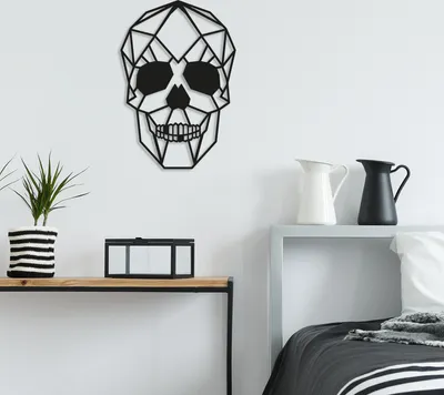Immagine prodotto di Wallity, Teschio, decorazione murale, nero, metallo, 35 x 50 cm