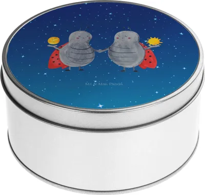 Produktbild von Mr. & Mrs. Panda Dose Sternzeichen Zwilling - Sternenhimmel Blau - Geschenk, Zwillinge, Blechdose, Glückskäfer, Keksdose, Marienkäfer, Tierkreiszeichen, Vorratsdosen