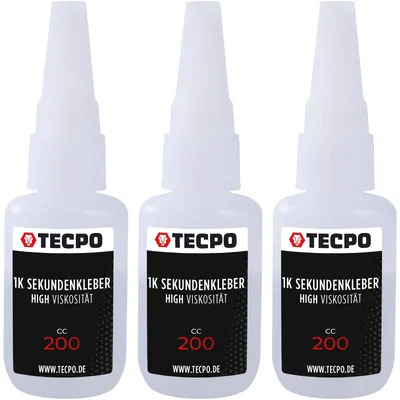 Produktbild von 1K Sekundenkleber 3x 20g, hochviskos, Cyanacrylat-Klebstoff
