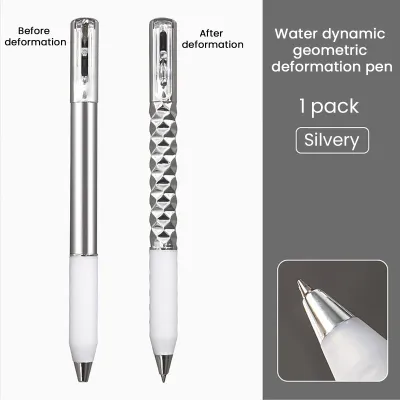 Produktbild von Geometrischer, metallischer Knisterstift, knackiger sensorischer Stift, Morphing-Kugelschreiber zum Stressabbau, 0,5 mm einziehbarer Gelstift für das Schulbüro