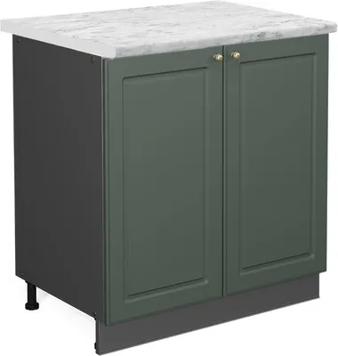 Zdjęcie produktu dla Szafki kuchenne Vicco Fame-Line Green Gold Country/Antracyt 80 cm blat roboczy Marmur, Model 46905
