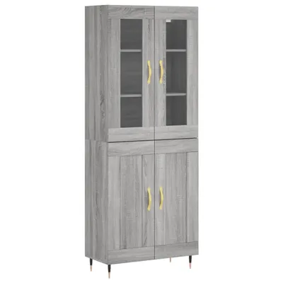 Immagine prodotto di Credenza Grigio Sonoma 69,5x34x180 cm in Legno Multistrato