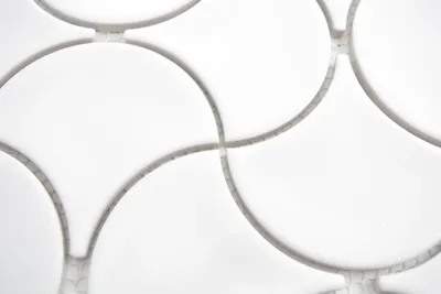 Produktbild von Handmuster Mosaik Fliese Keramik Fächer weiß glänzend Welle Wandfliesen Badfliese MOS13-FSW01_m