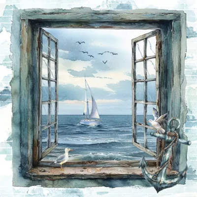 Produktbild von 20 Servietten Sea View - Fenster zum Meer 33x33cm