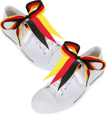 Produktbild von 1 Paar Deutschland Schuhfahnen + 1 Paar Schnürsenkel 80 cm WM EM Fußball