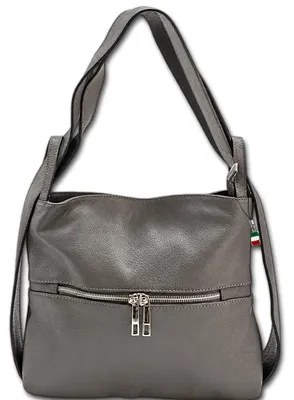 Produktbild von Florence wandelbarer Rucksack Damen Echtleder Tasche dunkelgrau D3ORF106K5