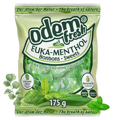 Produktbild von ODEM Euka Menthol Bonbons 175g extra stark Hustenbonbons