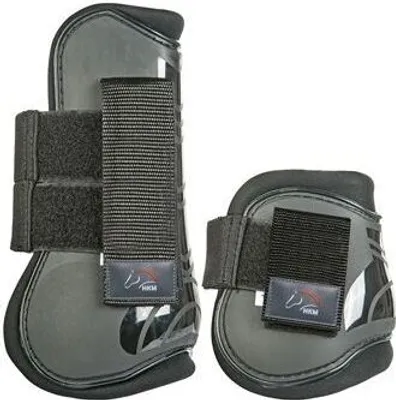 Produktbild von HKM Springgamaschen und Streichkappen, 4er Set SCHWARZ/SCHWARZ, Gr. Pony