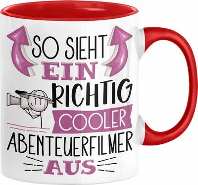 Produktbild von So Sieht Ein Richtig Cooler Abenteuerfilmer Aus Tasse Geschenk für Abenteuerfilmer Geburtstag Geschenkdiee (Rot)