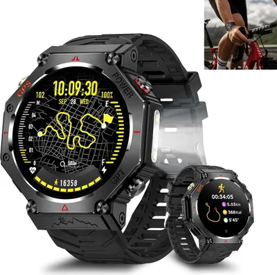 Bluetooth Smartwatch Outdoor Sport Fitness Tracker GPS Schrittzähler Herzfrequenz Monitor