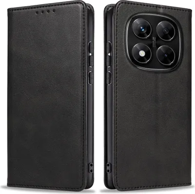 Produktbild von Handyhülle für Xiaomi Redmi Note 14 Pro Kunstleder Flip Cover Hülle Handytasche Case Kartenfach Farbe: Schwarz