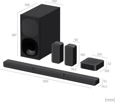 Produktbild von Sony HT-S40R, 5.1 Kanäle, 600 W, Dolby Digital, Dolby Dual Mono, 90 W, 90 W, 75 W