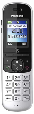 Produktbild von Panasonic KX-TGH710, DECT-Telefon, Kabelloses Mobilteil, Freisprecheinrichtung, 200 Eintragungen, Anrufer-Identifikation, Schwarz, Silber