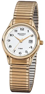 Produktbild von Regent Zugband Damenuhr IP Gold F-894