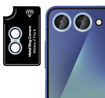 Produktbild von Kamera Schutzglas Linsenschutz für Samsung Galaxy Z Flip8 5G 9H Glas Blau