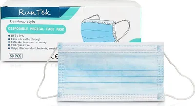 Produktbild von 50 Stück Mund- und Nasenschutz Schutzmaske 3-lagig Einwegmaske