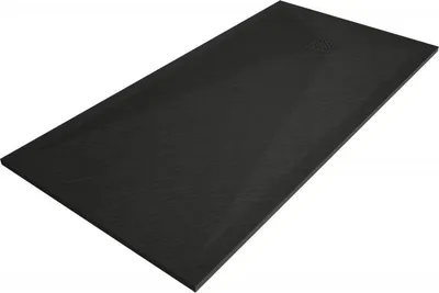 Produktbild von Mexen Stone+ rechteckige Duschwanne aus Verbundwerkstoff 160 x 100 cm, schwarz, schwarze Abdeckung - 44701016-B