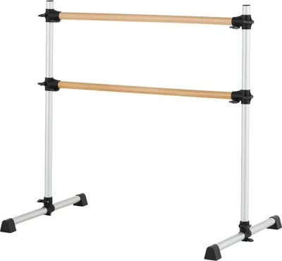 Obrázek produktu pro Baletní tyč volně stojící, dvojitá baletní tyč s nastavitelnou výškou (170-1165 mm), dřevěná protahovací tyč pro baletní cvičení, trénink rovnováhy, relaxaci a cvičení v posilovně
