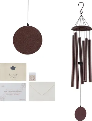 Immagine prodotto di SucceBuy campana a vento per esterni, 1143 mm. 6 tubi, tono basso. Unico grande pezzo commemorativo per anniversari. Decorazione da esterno per patio, veranda, giardino, cortile. In bronzo