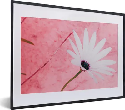 Produktbild von MuchoWow® Gerahmtes Poster Blumen - Rosa - Vintage 40x30 cm - Poster mit Schwarzem Bilderrahmen Wandposter Rahmen Foto Bilder - Bilderrahmen - Poster im Rahmen