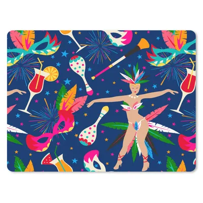 Produktbild von MuchoWow® Mauspad Mousepad Karneval - Brasilien - Muster 23x19 cm - Mousepads - Maus Mat - Pad - Mausunterlage - Schreibtischunterlage - Mauspad