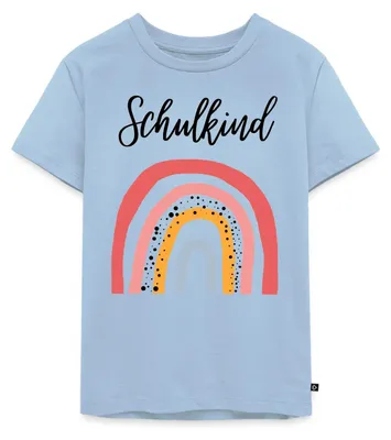 Produktbild von Spreadshirt Einschulung Schulkind Regenbogen Geschenkidee Kinder Premium T-Shirt, 110/116 (4 Jahre), Hellblau