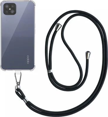 Produktbild von Handyhülle geeignet für Oppo A92s / Reno 4Z 5G Transparent stoßfest mit abnehmbarem Universal Telefonkabel - Backcover Case Silikon ShockProof mit Lanyard - Smartphonica