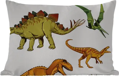 Produktbild von MuchoWow® Outdoor Kissen - Dinosaurier - Zeichnung - Jungen - Kinder - 50x30 cm - Wetterfest - Lounge Kissen - Sofa kissen - Wohnzimmer Dekoration