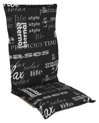 Image de Coussin d'assise Lifestyle pour chaise de jardin noir 123x50x6cm