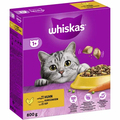 Obrázek produktu pro whiskas®  Katzen-Trockenfutter 1+ mit Huhn 800,0 g