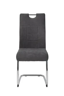 Produktbild von 5 tlg. Essgruppe Alina - Säulentisch Sanremo Hell 120-160x80cm - Schwingstuhl zweifarbig Anthrazit/Schwarz