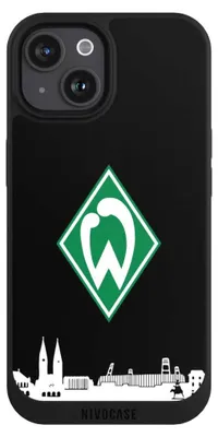Produktbild von NIVOCASE Handyhülle für Apple iPhone 15  Hülle NIVOpure Case Schwarz Offizielles Lizenzprodukt SV Werder Bremen Skyline